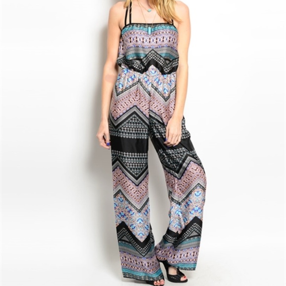 BLACK TEAL IVORY ROMPER - Picture 3 of 4